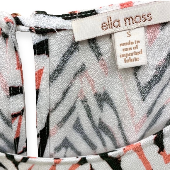 Ella Moss $198 Bell Sleeve Lightweight Keyhole Shift Dress Size Small NWT - Picture 2 of 10